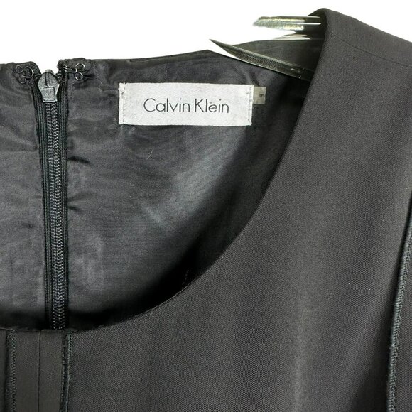 Calvin Klein Black A-line Sleeveless Flared Plain Office Style Size 3P - Picture 5 of 14